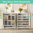 thumbnail image 6 of Tribesigns 6-Tier 24 Pairs Shoe Storage Cabinet with Adjustable Shelves, Walnut Shoe Cabinet with Doors, 6 of 7