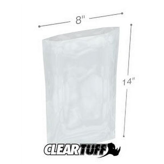 ClearTuff - 8" x 14" 2 Mil Flat Poly Bags - 1000/Case
