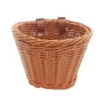 thumbnail image 2 of Almencla Panier de Vélo en Osier pour Enfants Panier Réglable Tressé à la Main Imperméable Marron, 2 of 8