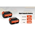 thumbnail image 4 of 2 Pack 20V Max 6.5Ah High Capacity Battery DCB205-2 for DEWALT 20V Max XR Battery 6.0Ah DCB206-2 5.0Ah DCB205-2 4.0Ah DCB204-2 DCB200-2 20V Max XR Lithium Battery, 4 of 8
