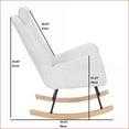 thumbnail image 7 of Rocking Chair for Nursery Living Room, White Teddy Upholstered Ergonomic Rocker | Teddy Plush | Teddy Thick Cushion, 7 of 7
