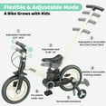 thumbnail image 5 of JMMD Toddler Bike with Push Handle for 18-60 Months Kid, 6-in-1 Foldable Balance Bike with Training Wheels, Pedals, Kids Tricycle for Boy & Girl, Mint, 5 of 10