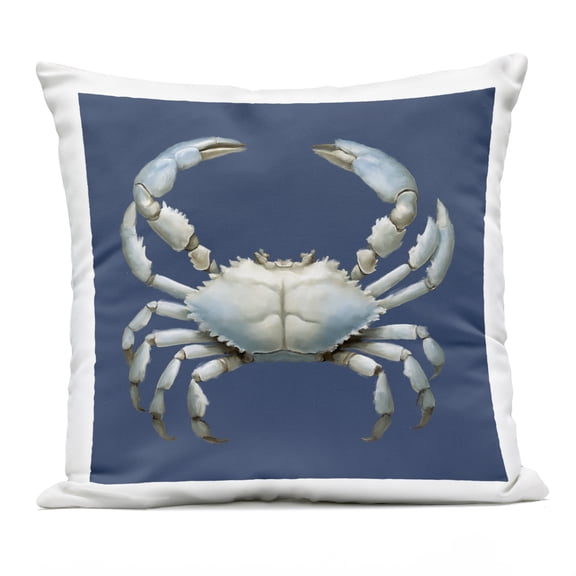 Stupell Industries Detailed Aquatic Blue Crab Design by Elizabeth Medley Outdoor Printed Pillow