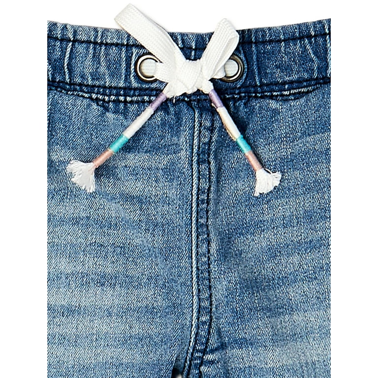 VIGOSS Girls' Jean Shorts - Casual Pull-On Knit Waist Bermuda Jean