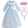 thumbnail image 2 of Vestido de juego de rol de princesa Peach para niña, disfraz de fiesta de cumpleaños, traje de actuación en escenario, conjunto completo de acceso Fivean unisex, 2 of 2