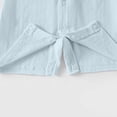 thumbnail image 5 of Fesfesfes Baby Toddler Kids Short Sleeve Cotton Romper Jumpsuit with Collar, Cute Solid Color Button Down Onesie Outfit for Daily Summer Play Wear Kids 0-18 Months Old., 5 of 6