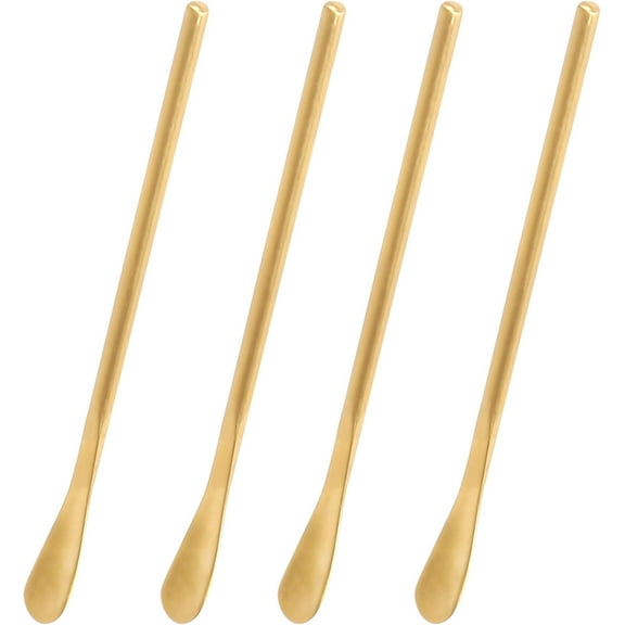 ABPETE Coffee Stirrers Demitasse Espresso Spoons SUS304 Stainless Steel Coffee Stir Sticks 5.9-Inch Tea Spoon, Set of 4 (Gold)