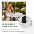 thumbnail image 5 of Round Outdoor Tablecloth with Umbrella Hole and Zipper, Grey Coastal Fitted Table Cover with Elastic Edge for 55-60 Inch, Ocean Coral Starfish Shell Modern Sea Waterproof Patio Tablecoths for Picnic, 5 of 9