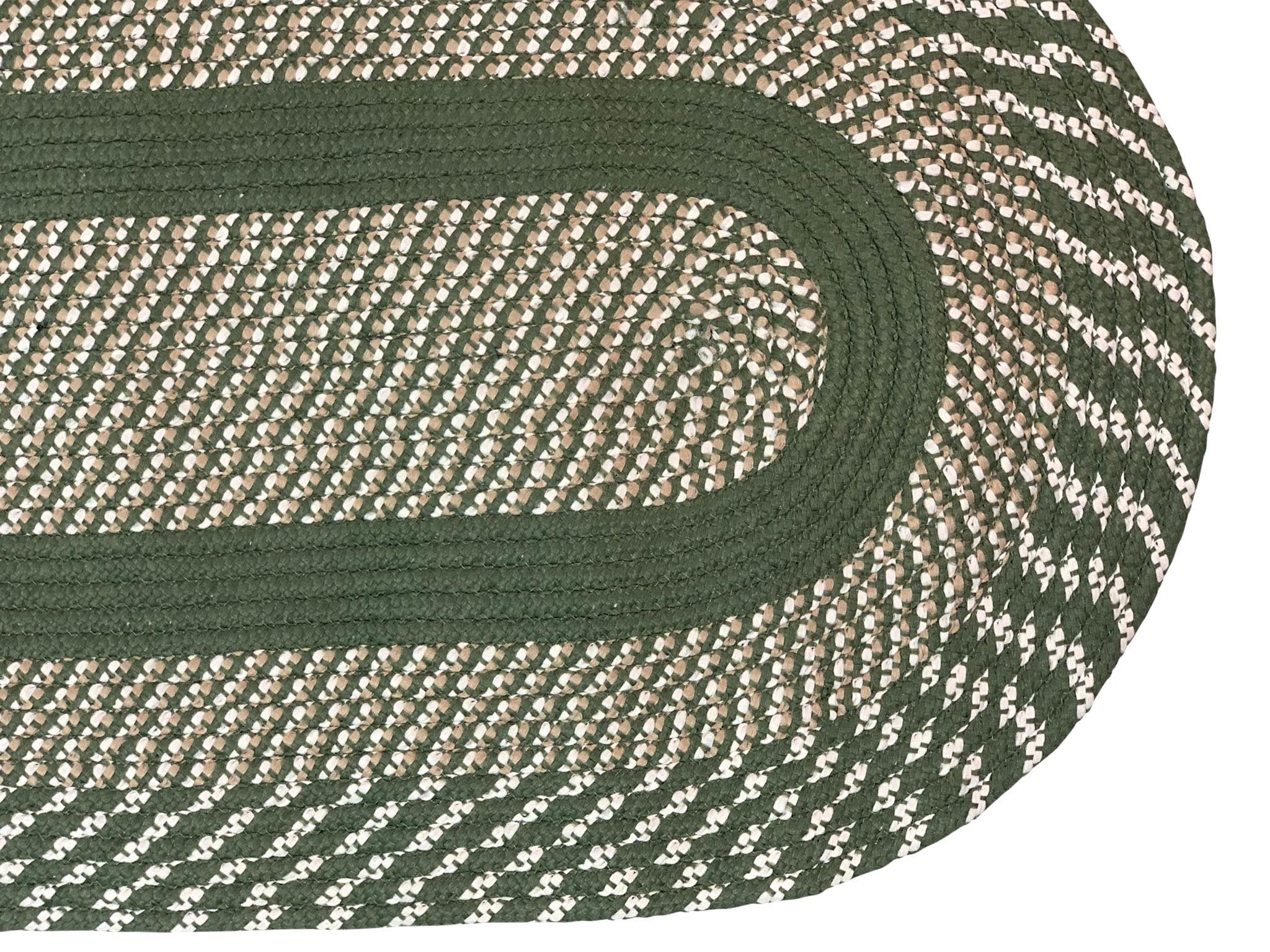 Better Trends L-Shaped Braided Rug, 20" x 48" x 48", Reversible 100% Polypropylene Indoor Corner Area Rug, Newport Collection – Sage