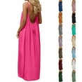 thumbnail image 2 of YUEHUA Womens Summer Sleeveless Backless cami Dresses Spaghetti Strap Flowy Dress Long Sundress with Back Tie, 2 of 10