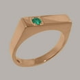 thumbnail image 2 of LBG British Made 9k Rose Gold Genuine Natural Emerald Mens Band Ring - 33 size options - Size 5.5, 2 of 6