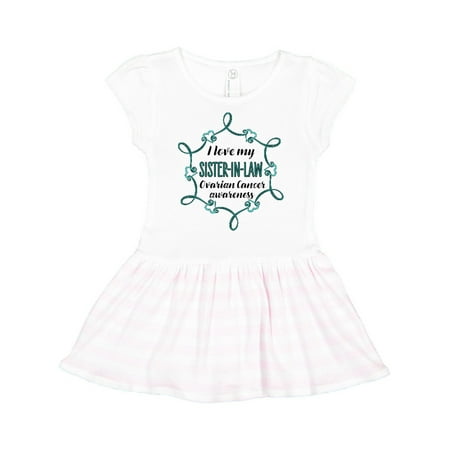 

Inktastic I Love My Sister-in-law Ovarian Cancer Awareness Gift Toddler Girl Dress
