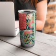 thumbnail image 4 of 20 Oz Pioneer Flower Coffee Tumbler Double Wall Insulated Stainless Steel Water Bottle | Metal Reusable Thermoses Flask with Cup Cap | Leak & Sweat Proof with Anti-Dust Lid, 4 of 7