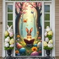 thumbnail image 3 of Cute Bunny Happy Easter Banner Colorful Eggs Easter Celebration Display Butterfly Decor Spring Flowers Easter Photo Prop for Easter Party Family Gathering Photo Shoot, 3 of 9
