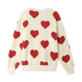 thumbnail image 5 of Red Hoodies for Women Teddy Sweatshirt Round Neck Long Sleeves Heart Printed Women Pullover Fall Tops for Women 2025, 5 of 5