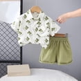 thumbnail image 3 of Odeerbi 0-6 Años Niños Niñas Conjuntos de Verano Camisetas de Manga Corta de Algodón Pantalones Cortos Conjunto Camisa Abotonada Cintura Elástica Traje Corto, 3 of 3