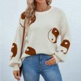 thumbnail image 2 of Tralilbee Pull à Manches Longues pour Femmes, Col Rond, Imprimé, Tricot Ample, 2 of 6