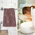 thumbnail image 7 of Yayeee 100% Cotton Hand Towels for Bathroom 16" x 28" Soft Absorbent Kitchen Towel, Circular Gold Pattern, 7 of 7