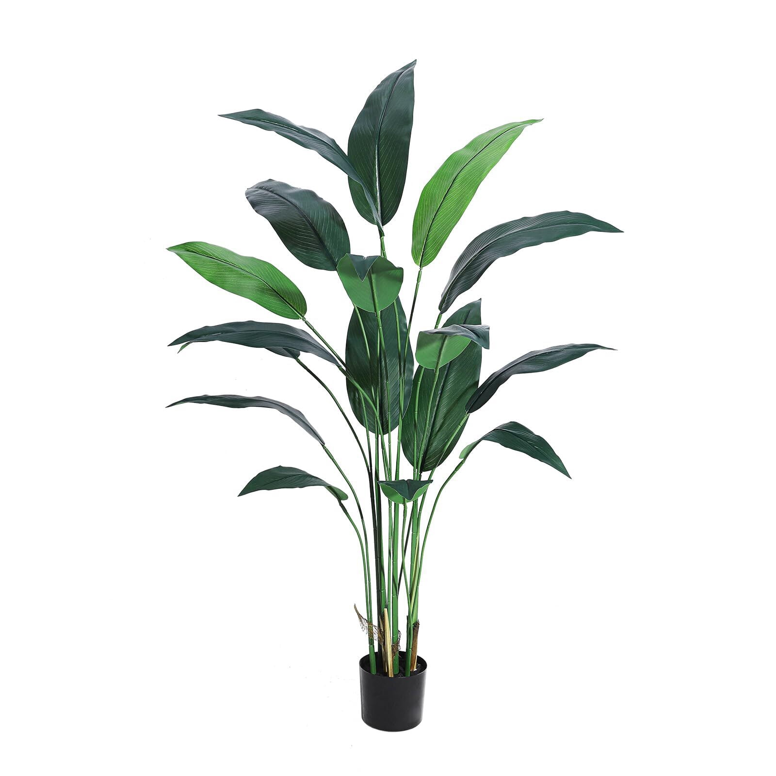 2Pack Artificial Bird of Paradise Plant 6FT(72in) Fake Palm Tree for Indoor Outdoor Modern Decor Faux Plants for Home Office Perfect Housewarming Gift with 17 Trunks Faux Leaves