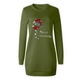 thumbnail image 5 of Stamzod Christmas Dresses for Women Xmas Print Long Sleeve Sweatshirt Dress Women Fall Winter Holiday Party Casual Dresses Army Green M, 5 of 5