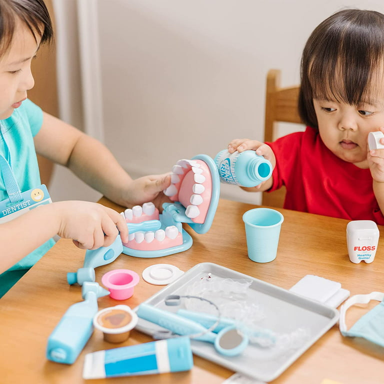 Super Smile Dentist Kit with Pretend Play Set of Teeth and Dental Accessories (25 Toy Pieces) - Pretend Dentist Play Set, Dentist Toy, Dentist Kit for