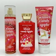 Bath and Body Works Winter Candy Apple 8oz Fine Fragrance Mist, 10oz Shower Gel and 8oz Body Cream 3-Piece Bundle