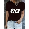thumbnail image 1 of Camiseta de manga corta moderna para mujer con estampado de símbolo de infinito, camiseta deportiva informal y sencilla, cómoda camiseta de verano para vacaciones. Camiseta deportiva de ocio., 1 of 6