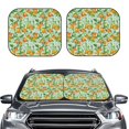 thumbnail image 2 of Balery 2 Piece Tangerine Car Windshield Sun Shade|Foldable Front Windshield Shade for Car Front Window for Most Sedans SUV Truck-Small, 2 of 7