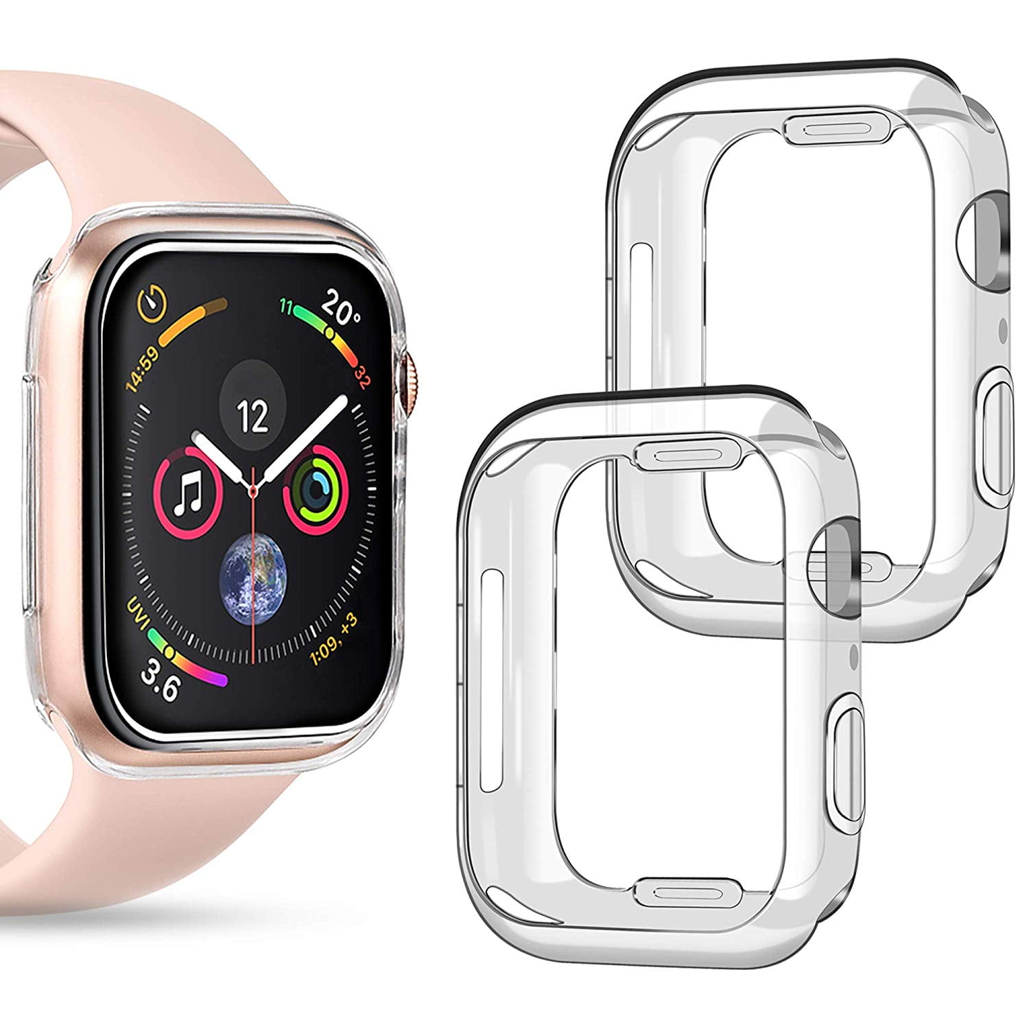 Galaxy Wireless Apple Watch 42mm Clear Case with Buit in TPU Screen  Protector Full Cover Protective Case for Series 3 Series 2 Series 1 (3 Pack)  - Walmart.com