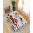 thumbnail image 2 of 4th of July Tablecloth US Flag Table Cloth for Rectangle Tables 60x102 inch Truck Stars Buffalo Check Patriotic Table Covers Waterproof Table Cloth for Holiday Party, Memorial, Independence Day, 2 of 5