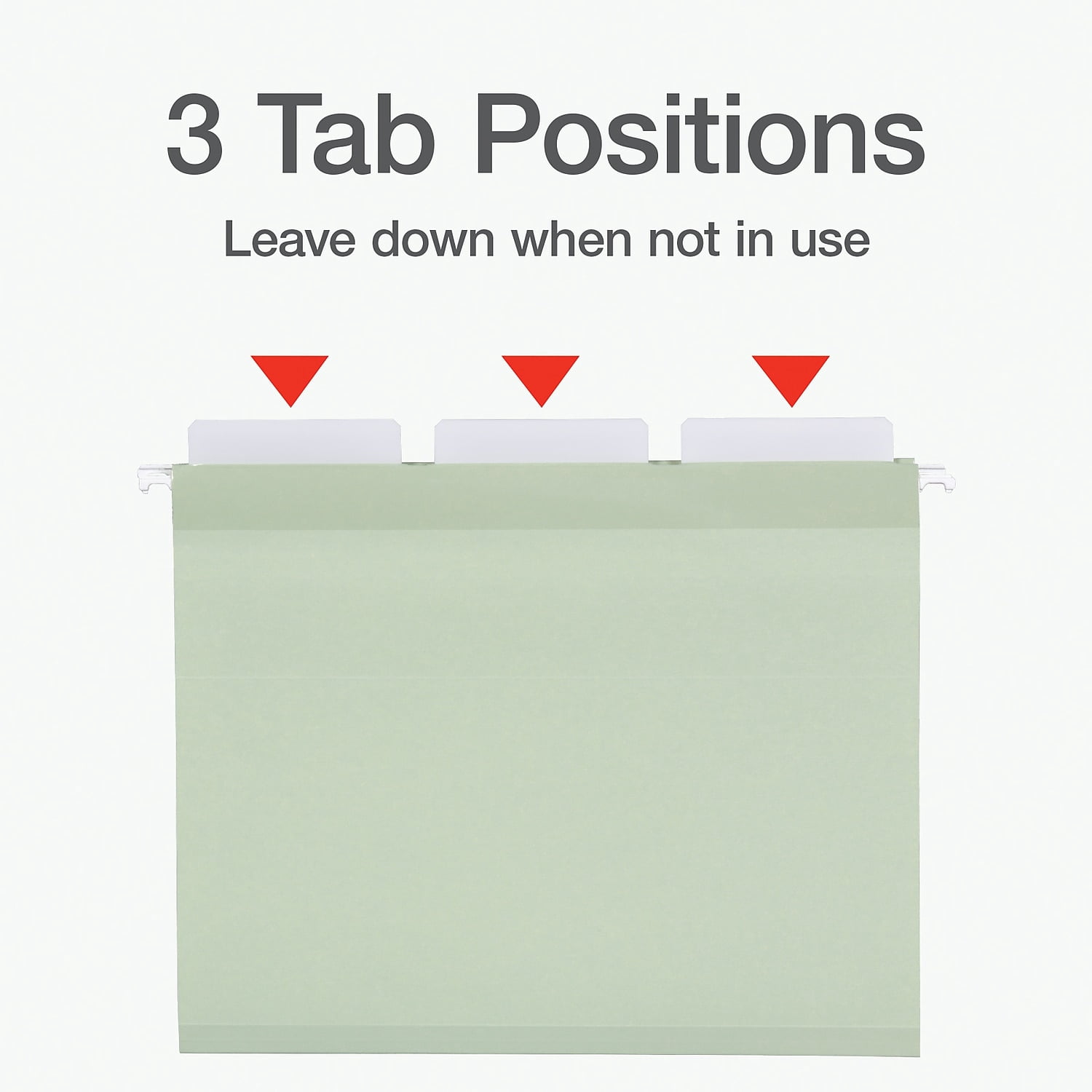 Pendaflex Reinforced Hanging File Folder 3-Tab Letter Sage green 20/Box (1009463)