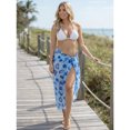 thumbnail image 3 of LA LEELA Women's Beach Wrap Bikini Swimwear Cover up Bathing suit Summer Wraps Swimsuit Sarong Skirts for Women One Size Star Fish, Blue, 3 of 7
