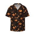 thumbnail image 2 of Lsque Halloween With Pumpkins print Men's Cuban Collar Short Sleeve Shirt Summer Beachwear Casual Button Down Fashionable Vacation Leisure Shirt-XX-Large, 2 of 7