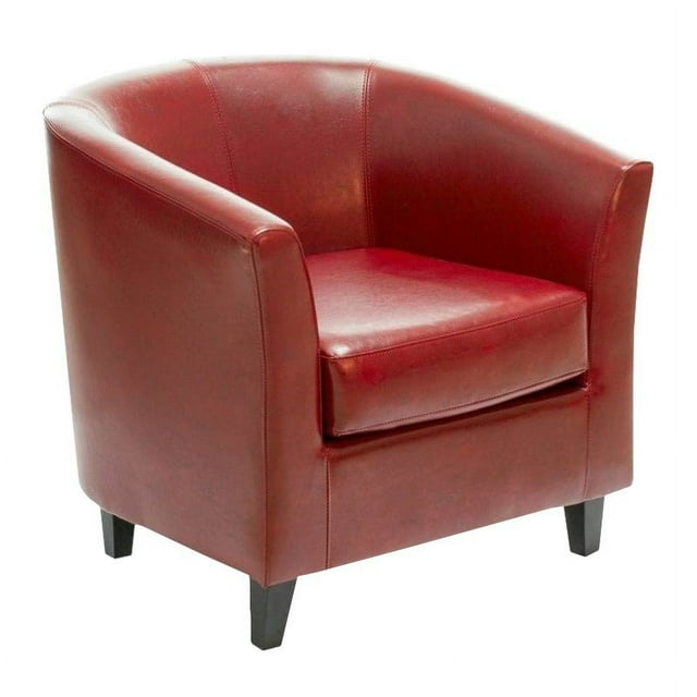 Noble House Chaise de Club en Cuir en Rouge