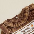 thumbnail image 6 of Cjfdfy Newborn Baby Girl Thanksgiving Outfit Romper Turkey Embroidery Ruffled Long Sleeve Doll Collar Plaid Bodysuit My First Thanksgiving Romper My Rolls Are Homemade Jumpsuit Fall Clothes, 6 of 9