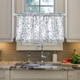 thumbnail image 4 of Coolnut 24 Inch Length Kitchen Curtains Blue Butterflies Flowers 2 Panels Half Window Sheer Curtains Rod Pocket Farmhouse Short Drapes for Bathroom Cafe Basement Home Decor, 4 of 7