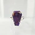 thumbnail image 2 of Purple Copper Turquoise Ring, Natural Turquoise Ring, December Birthstone, Womens Ring, Coffin Ring, 925 Sterling Silver, Christmas, Handmade, Statement Jewelry, Coffin Shape Gemstone Ring, 2 of 6
