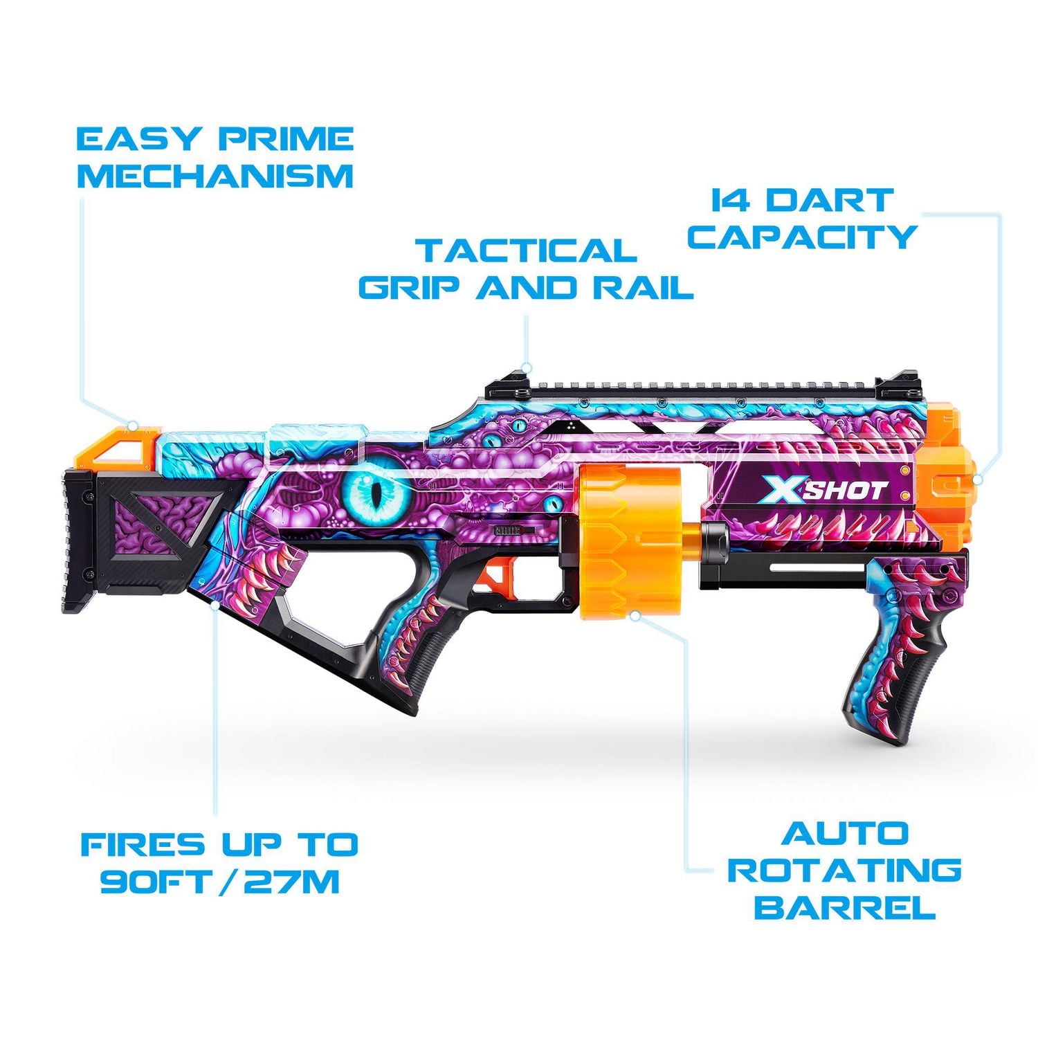 閃 X-Shot Skins Last Stand Dart Blaster - Enigma Skin by ZURU with 16