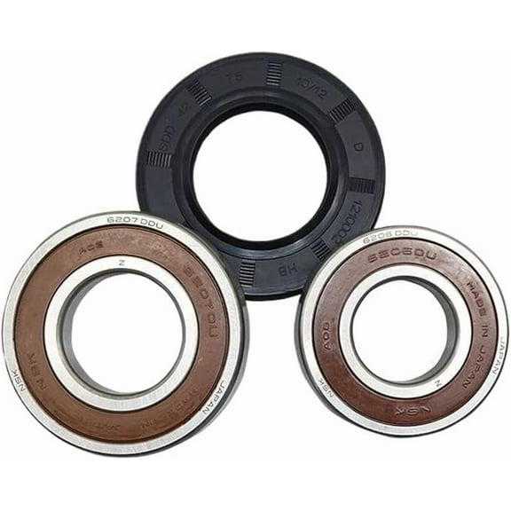 Applicable to Compatible for Electrolux Drum Washing Machine Water Seal(42 * 75 * 10/12) Bearings 2 PCs(6206 6207) Oil Seal Sealing Ring Parts