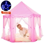 Boys & Girls Play Tent Catle, Children Play Tent for Girls Princess Castle Indoor & Outdoor Use, with Star Fairy Lights&Carry Case