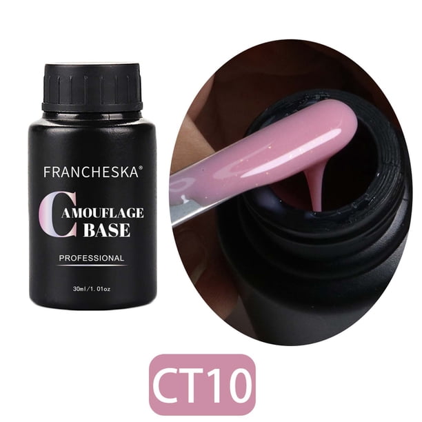Polvo para uñas Arte de uñas Goma Color nude Base Brillantina Brillantina Fototerapia Base Pegamento Arte de uñas
