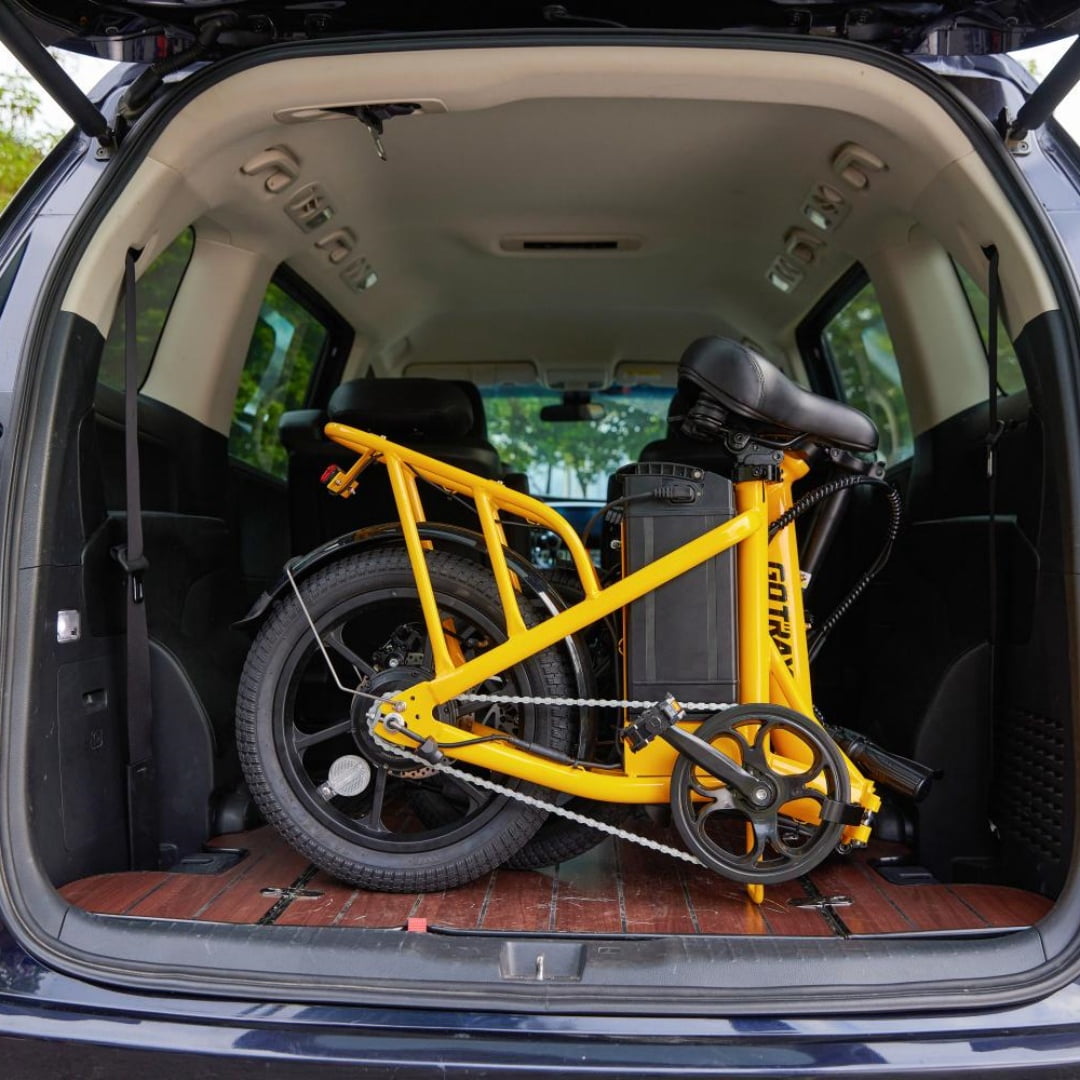 HOVERFLY 16" Folding Adults Electric Bikes, 500W/36V/15.5mph Folding City Ebike for Adult Men Women, Yellow,UL2849