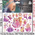 thumbnail image 5 of Pegatina de tatuaje de Barbie impermeable, pegatina de princesa Rosa Original, suministros de fiesta de cumpleaños, decoraciones, regalos para niños y niñas, 1/3/5 hojas（B 5 Sheet, 5 of 5