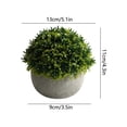 thumbnail image 3 of Mini Artificial Flower Arrangement In Ceramic Pot, High Simulation Plastic Green Purple White, 4.7 Inch Tabletop Decor For Living Room Desk Window, No Water Required, Small Gift, Shelf Accent, 3 of 6
