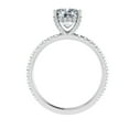 thumbnail image 3 of Spot Jewelry 1.7 Ct Lab-Grown Diamond Ring - 14K White Gold Plated Hidden Halo Engagement Wedding Ring - Cushion Cut Solitaire with Accents Diamond, 3 of 3