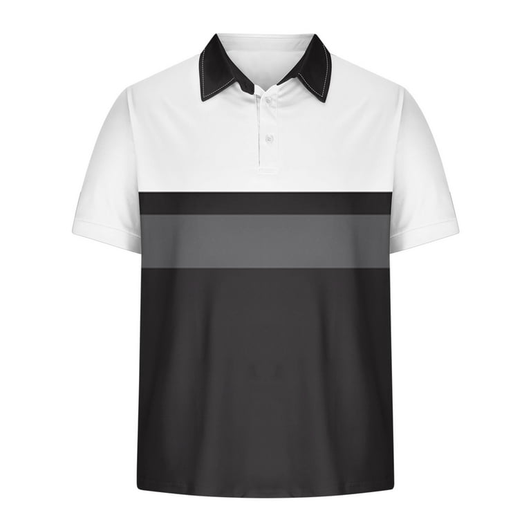 GLS-Sweat POLO 2023 - Black & WhiteサイズXL WAVSUF Lapel polo Shirt for Mens Soft Pique Polos T-Shirt Black