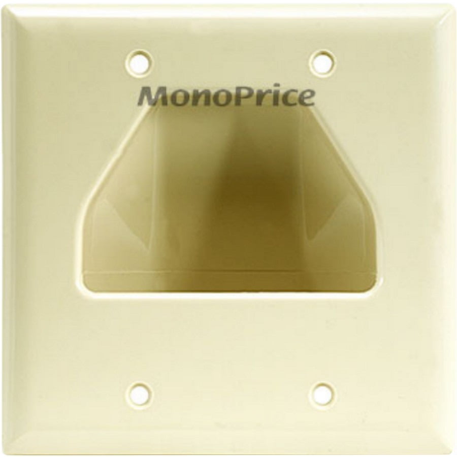 2Gang Recessed Low Voltage Cable Wall Plate Ivory