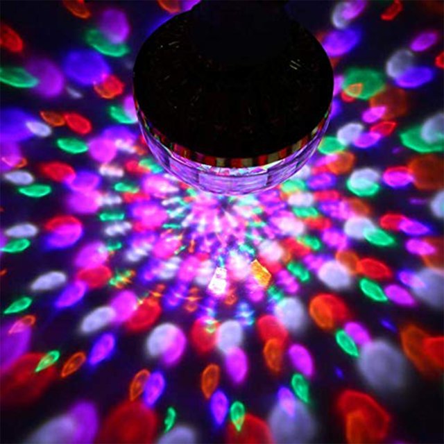 Bola de cristal giratoria LED, bola de luz mágica colorida, bombilla de lámpara de escenario LED