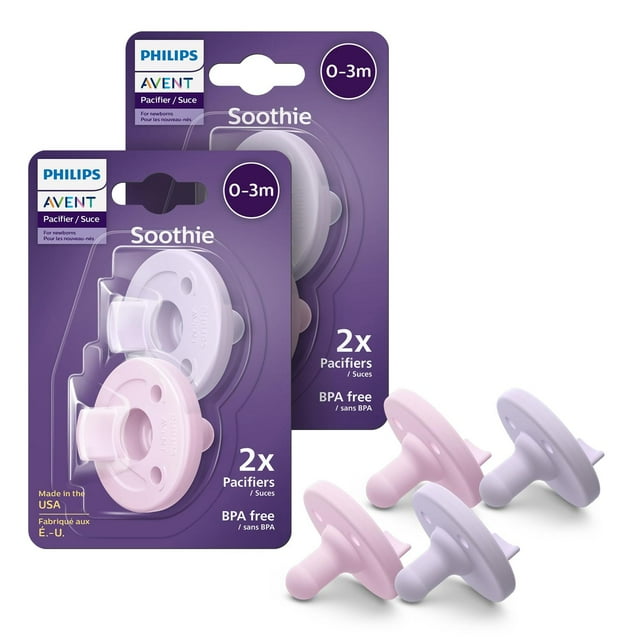 Chupete Philips Avent Lila Fresco Rosa Pastel para Bebés 0-3 Meses