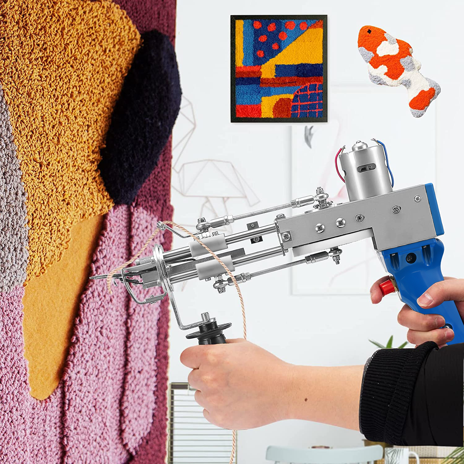 SEAAN Cut Pile Tufting Gun Making kit Rug Gun Machine Starter kit